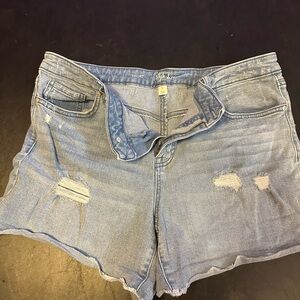 Style & Co. Faded Blue Ripped Jean Shorts
